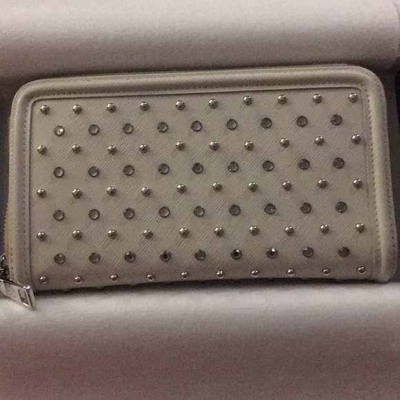 PRADA Pyramid Lux Saffiano Crystal Studded Wallet - Picture 2 of 8